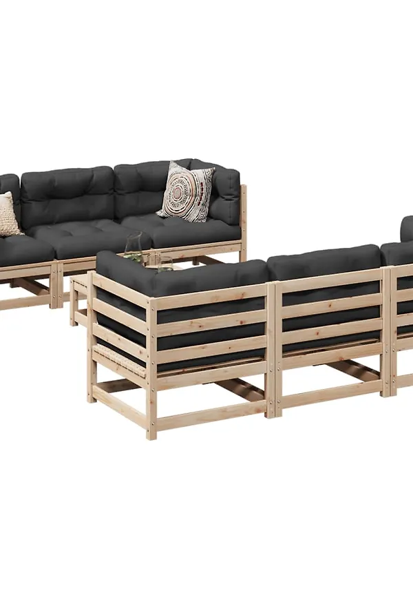 Riktigt snygg vidaxl möbelgrupp i brun färg gjord i bomull.