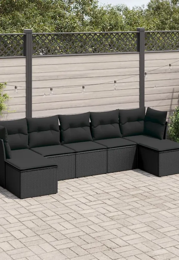 Stilren soffgrupp i svart från vidaXL.