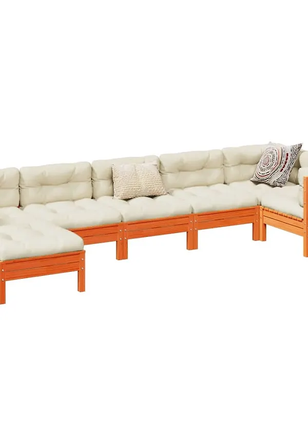 Komfortabel bomullssoffgrupp i brunt från vidaXL.