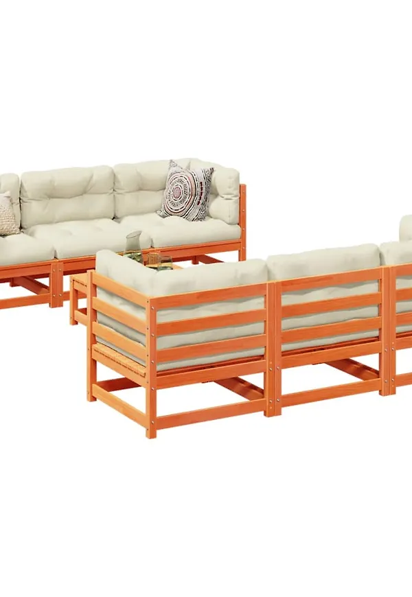 Supersnygg vidaxl möbelgrupp i brun färg gjord i bomull.