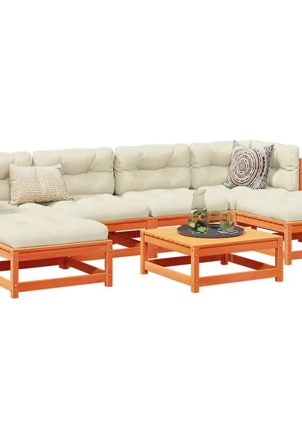 Komfortabel bomullsmöbelgrupp i brunt från vidaXL.