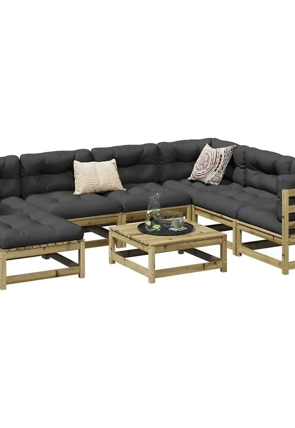 Cool vidaxl möbelgrupp i brun färg gjord i bomull.