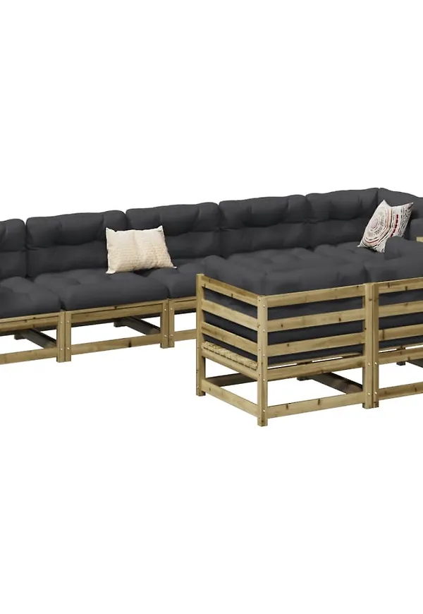 Brun vidaXL-bomullsmöbelgrupp i ikonisk modell.