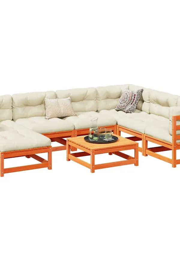 Fin vidaxl möbelgrupp i brun färg gjord i bomull.