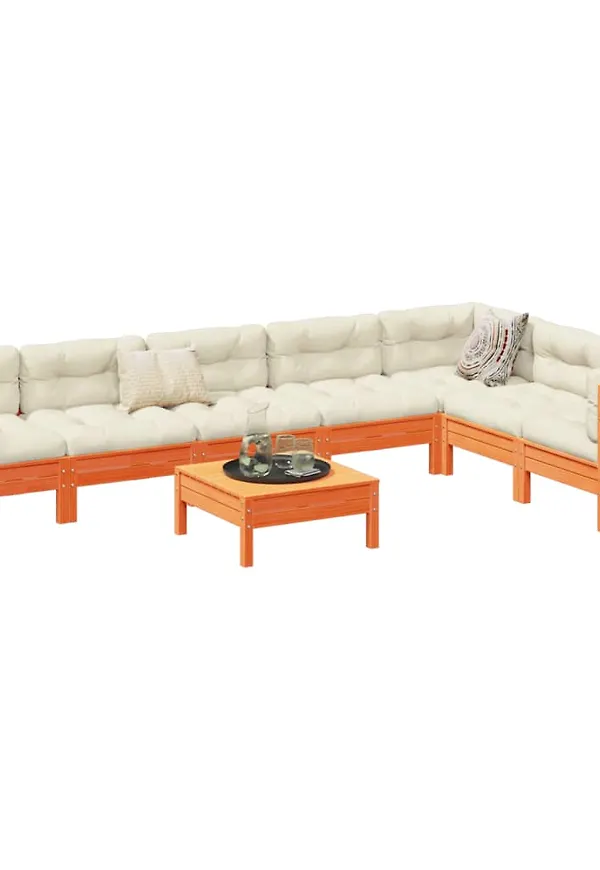 Fin bomullsmöbelgrupp i brunt från vidaXL.