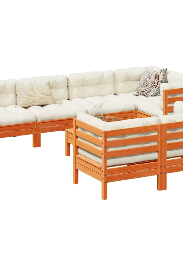 Smickrande vidaxl möbelgrupp i brun färg gjord i bomull.