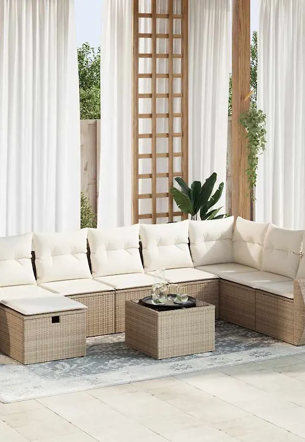 Fantastiskt snygg möbelgrupp i beiget från vidaXL.