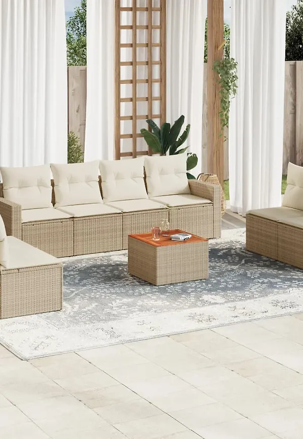 Söt trädgårdsbord i beiget från vidaXL.