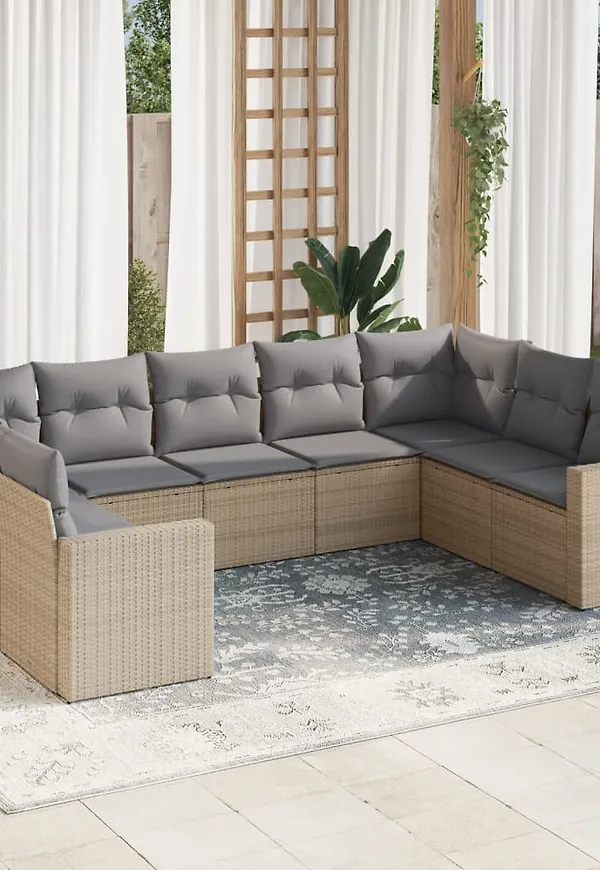 Beige vidaXL-möbelgrupp i stilren modell.