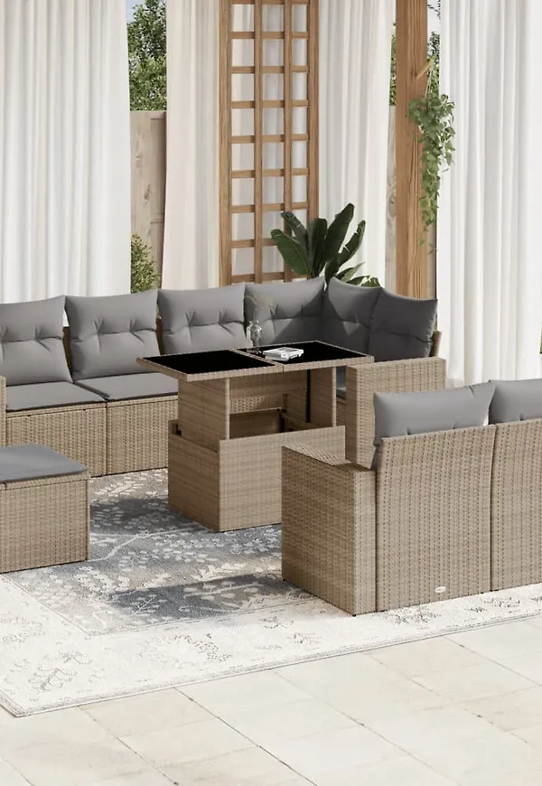 Beige vidaXL-soffbord i vacker modell.