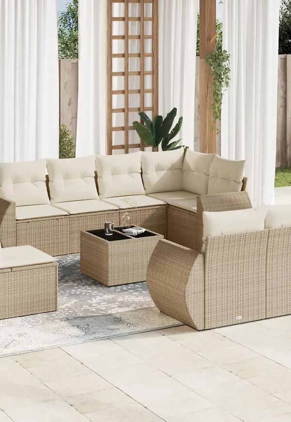 Beige vidaXL-möbelgrupp i snygg modell.