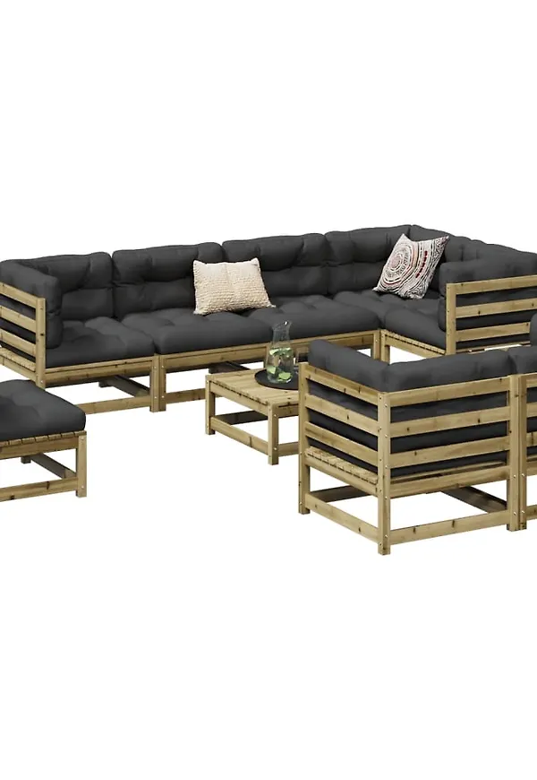 Trendig vidaxl möbelgrupp i brun färg gjord i bomull.