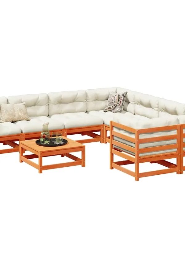 Brun vidaXL-bomullssoffgrupp i riktigt trendig modell.