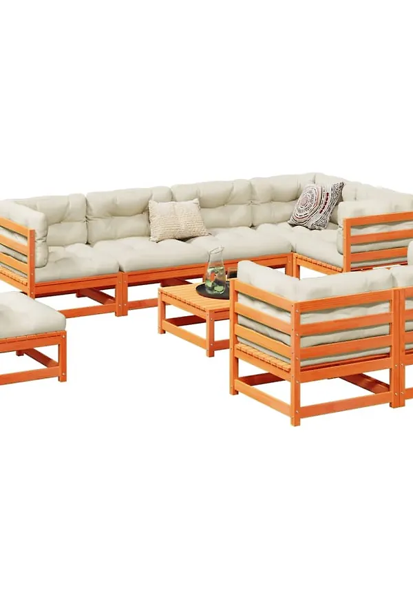 Modern brun möbelgrupp i bomull från vidaXL.