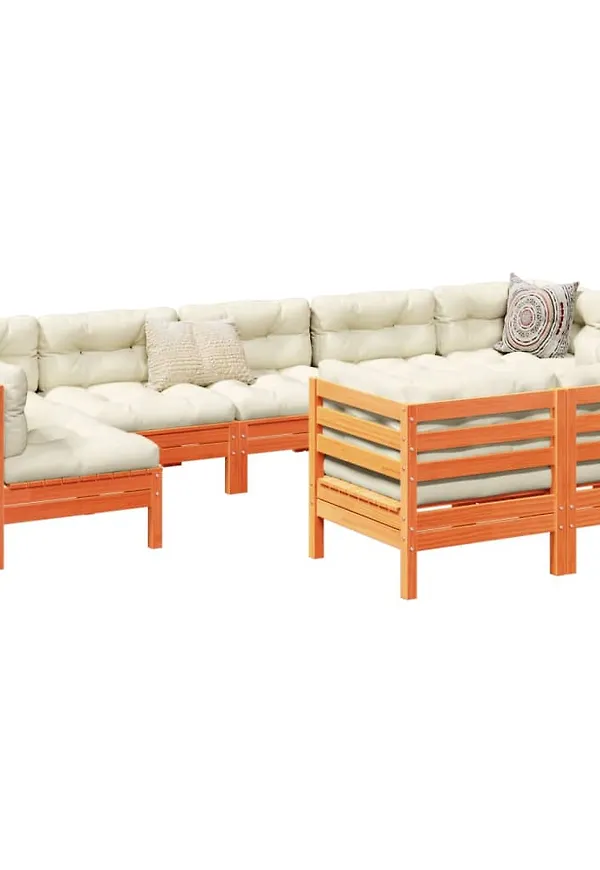 Cool vidaxl soffgrupp i brun färg gjord i bomull.