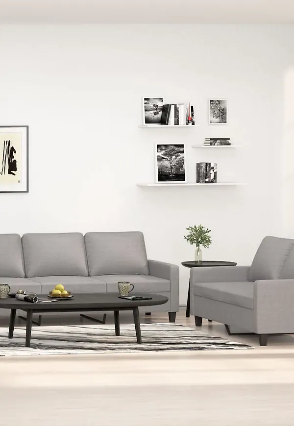 Grå vidaXL-soffa i ikonisk modell.