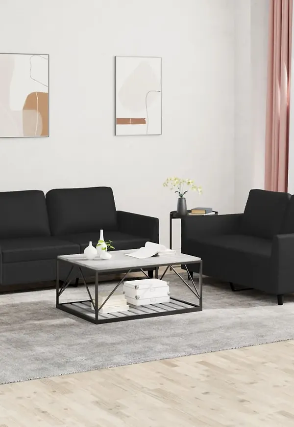 Klassisk vidaxl soffa i svart färg gjord i bomull.