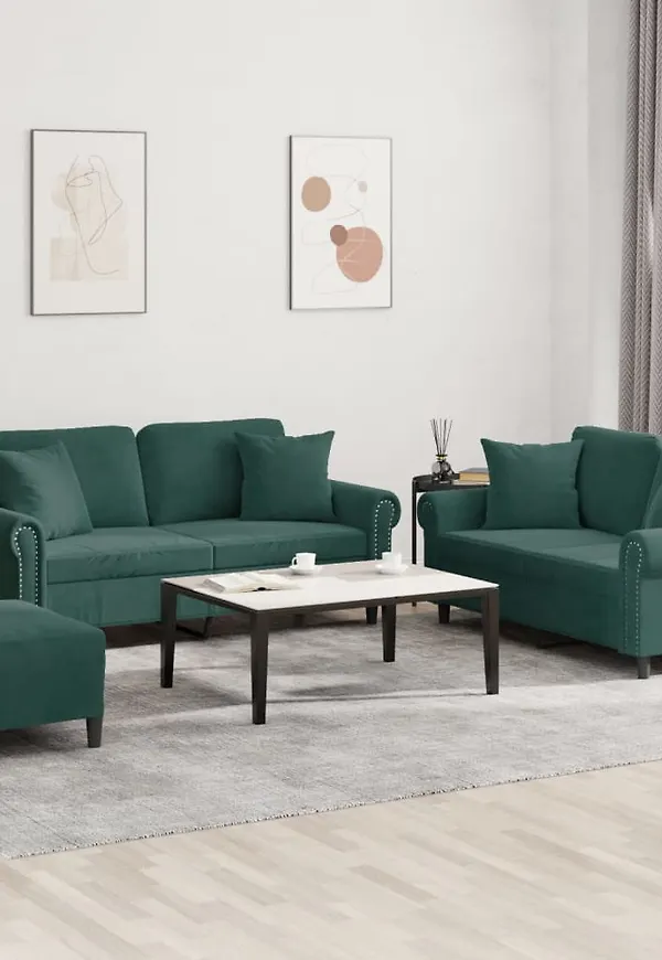 Mysig vidaxl soffa i grön färg gjord i bomull.