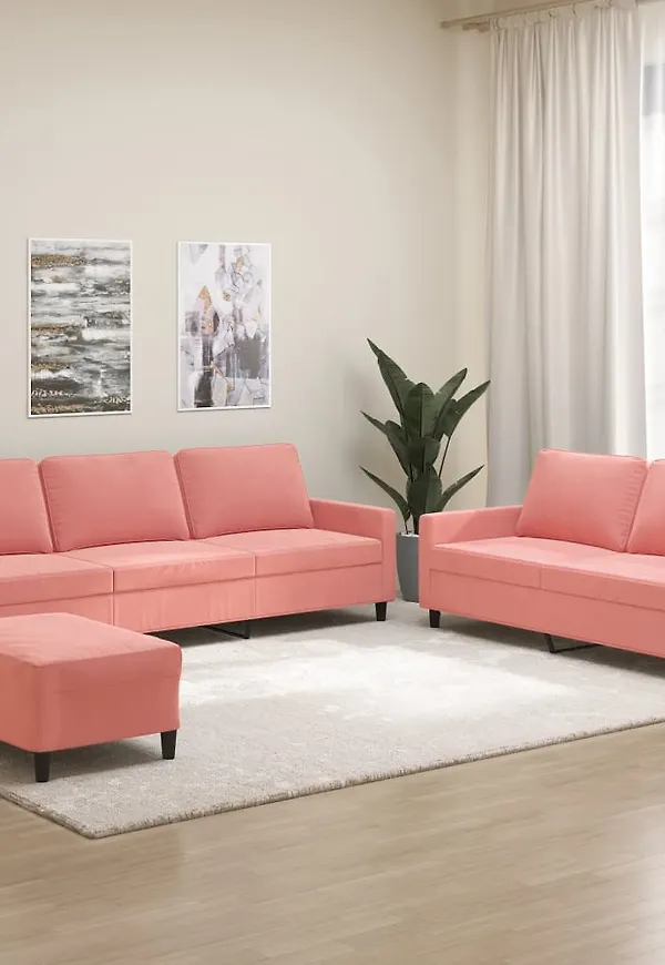 Rosa vidaXL-soffa i fantastiskt fin modell.