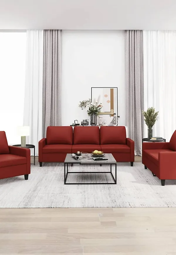 Söt bomullssoffa i rött från vidaXL.