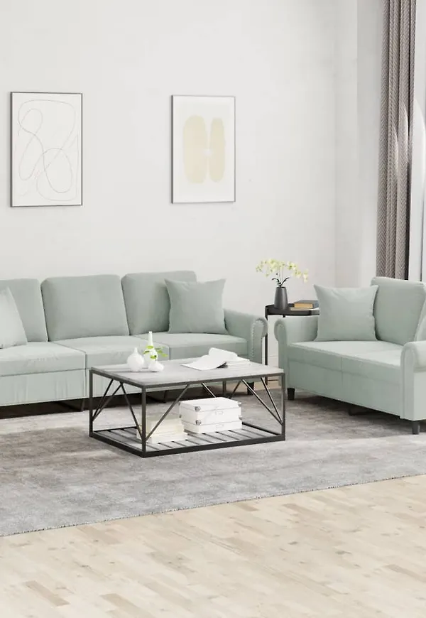 Modern grå soffa i bomull från vidaXL.