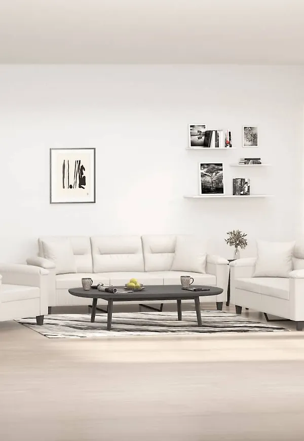 Ikonisk vidaxl soffa i beige färg gjord i bomull.