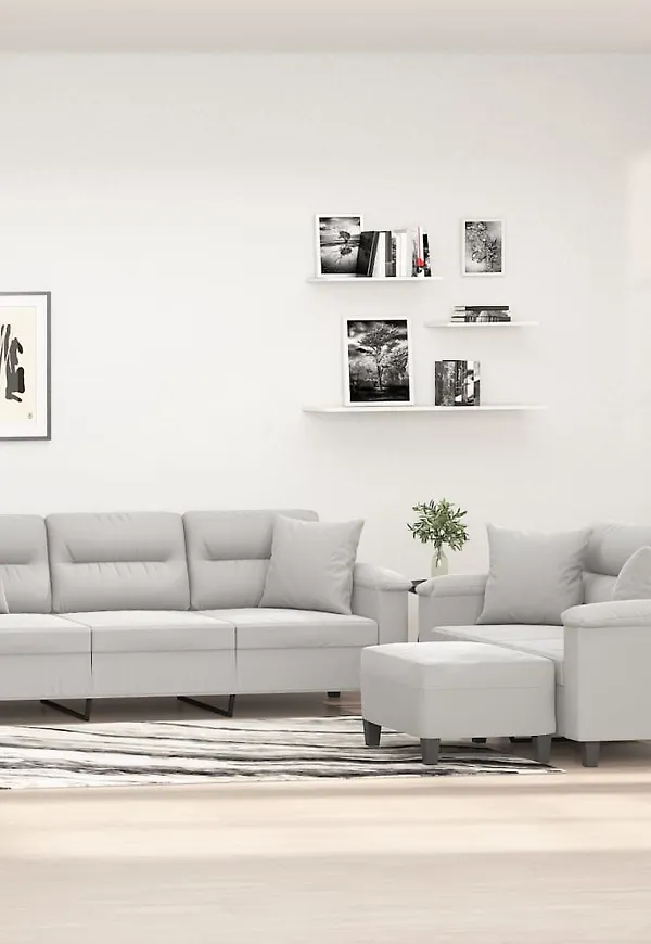 Fantastiskt fin bomullssoffa i grått från vidaXL.