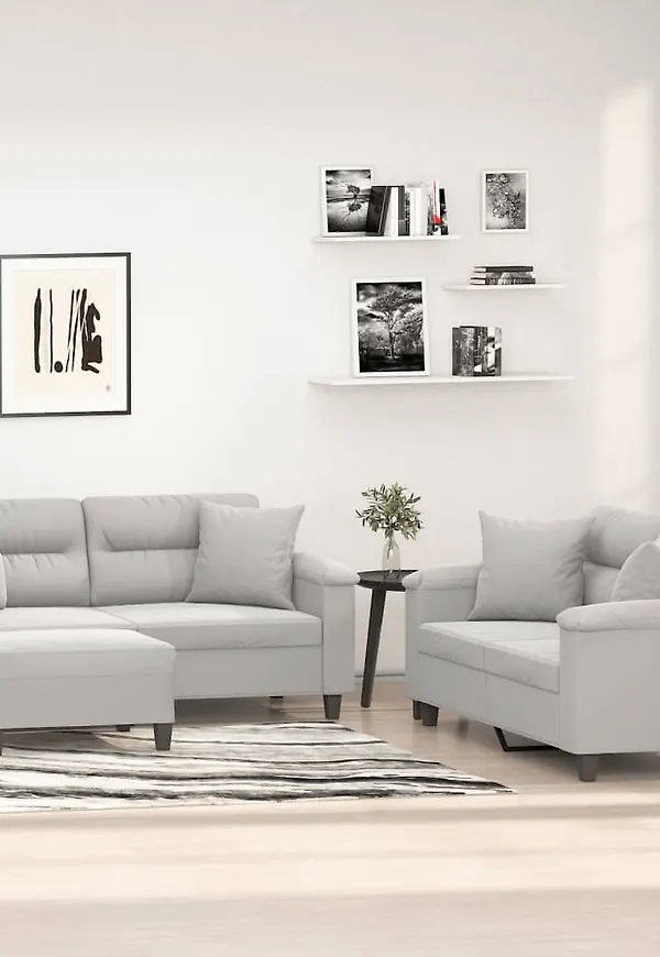 Superfin vidaxl soffa i grå färg gjord i bomull.