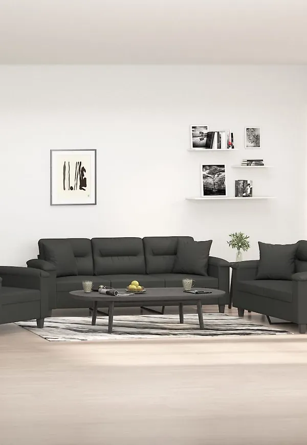 Supersnygg grå soffa i bomull från vidaXL.