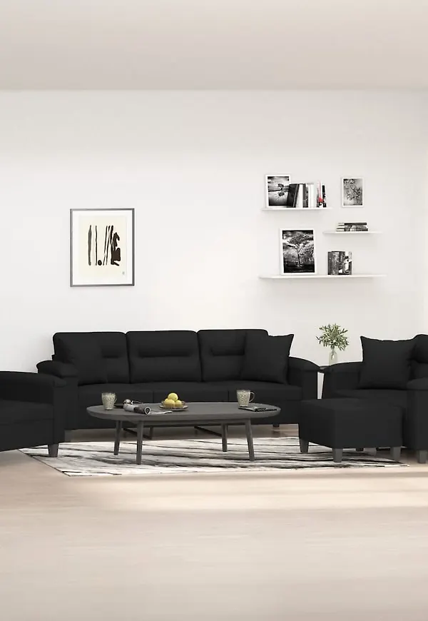 Otroligt fin vidaxl soffa i svart färg gjord i bomull.