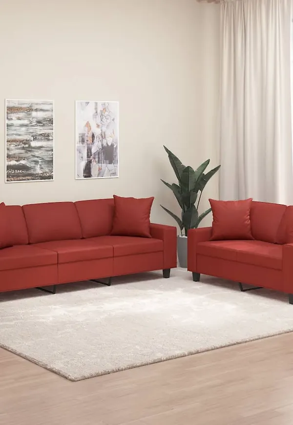 Klassisk vidaxl soffa i röd färg gjord i bomull.