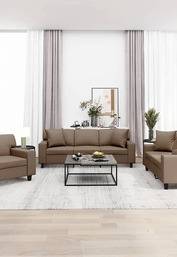 Vacker brun soffa i bomull från vidaXL.