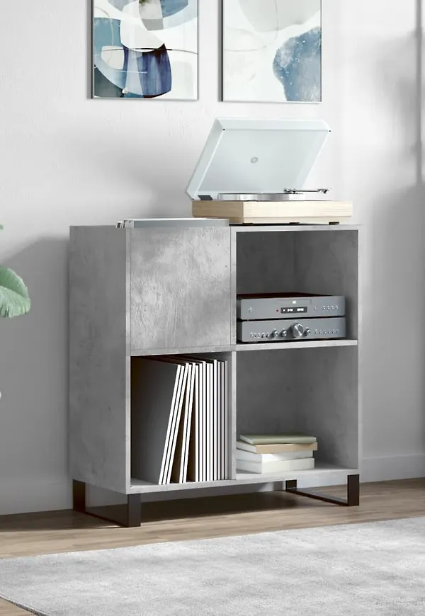 Fin vidaxl skåp i grå färg gjord i järn.