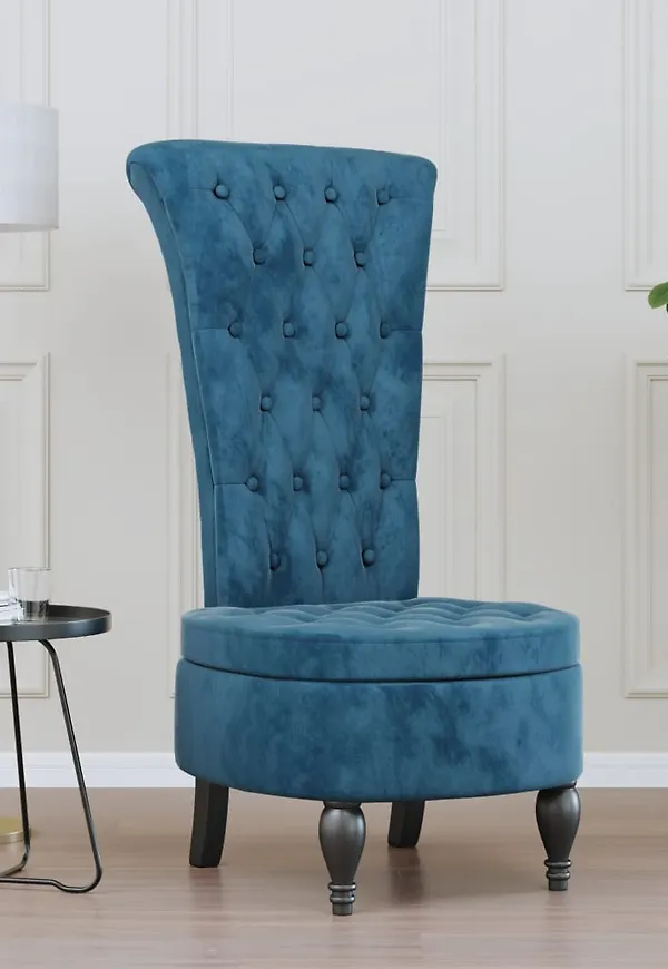 Blå vidaXL-bomullsstol i moderiktig modell.