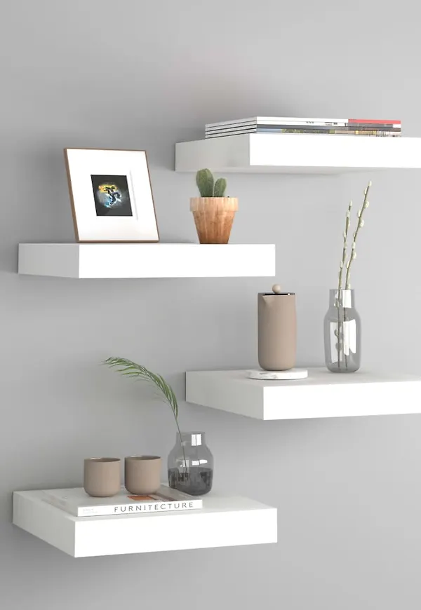 Fantastiskt snygg hylla i vitt från vidaXL.