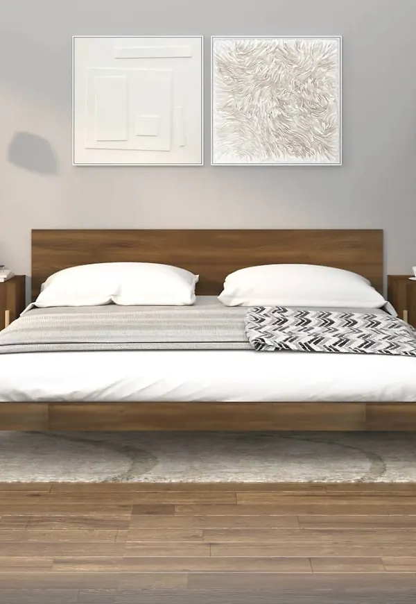 Brun vidaXL-ekmatbord i mysig modell.