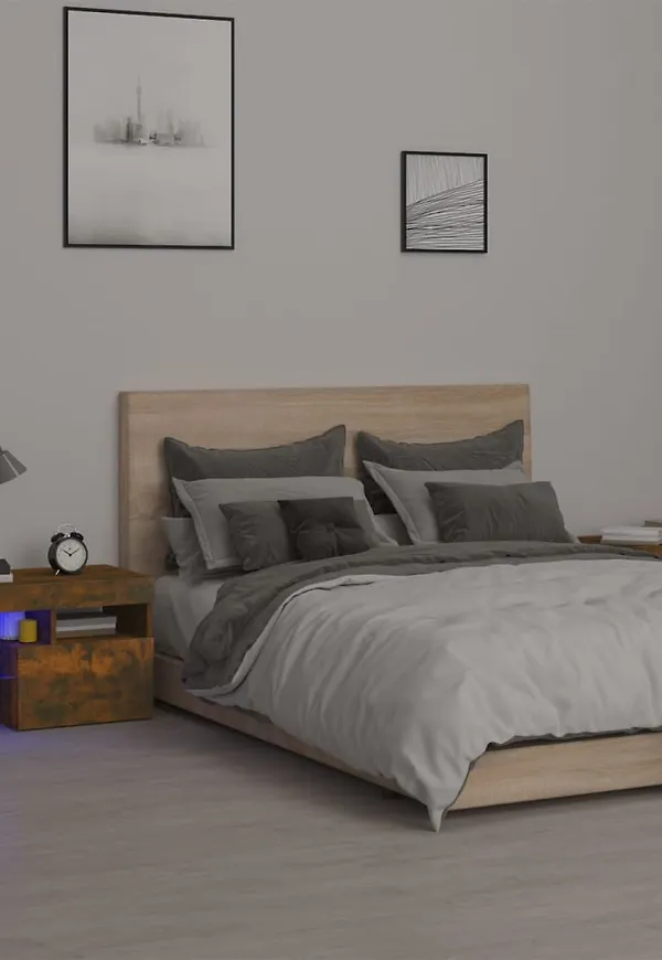 Brun vidaXL-ekmatbord i stilren modell.