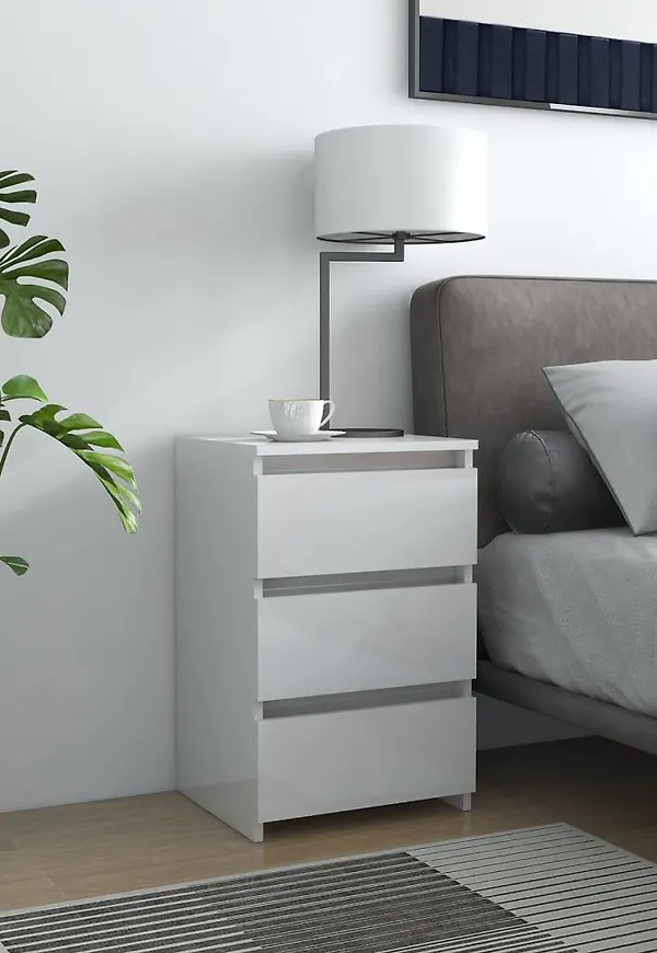 Moderiktig vit sängbord 2025 från vidaXL.