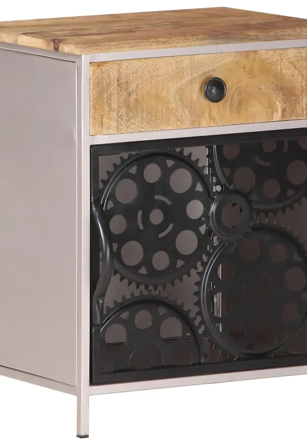 Härlig vidaxl nattduksbord i brun färg gjord i järn.