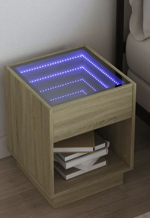 Exklusiv vidaxl sängbord i brun färg gjord i ek.