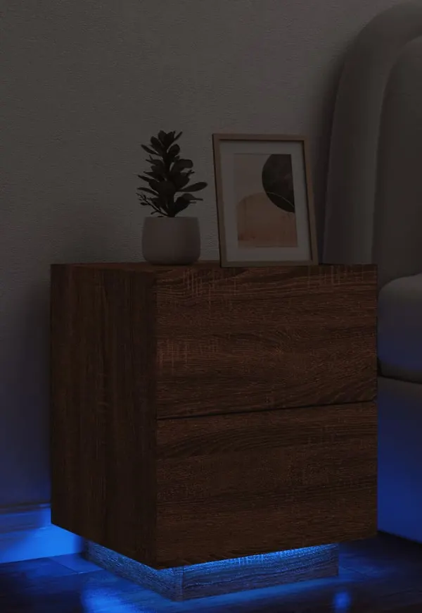 Jättefin brun sängbord 2025 från vidaXL.