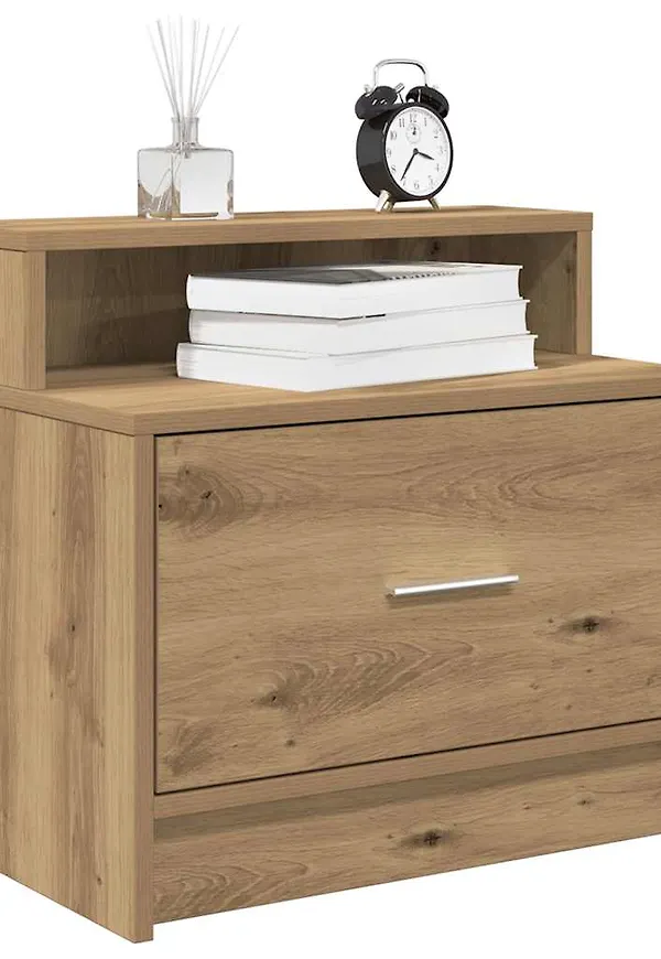 Vacker vidaxl sängbord i brun färg gjord i ek.