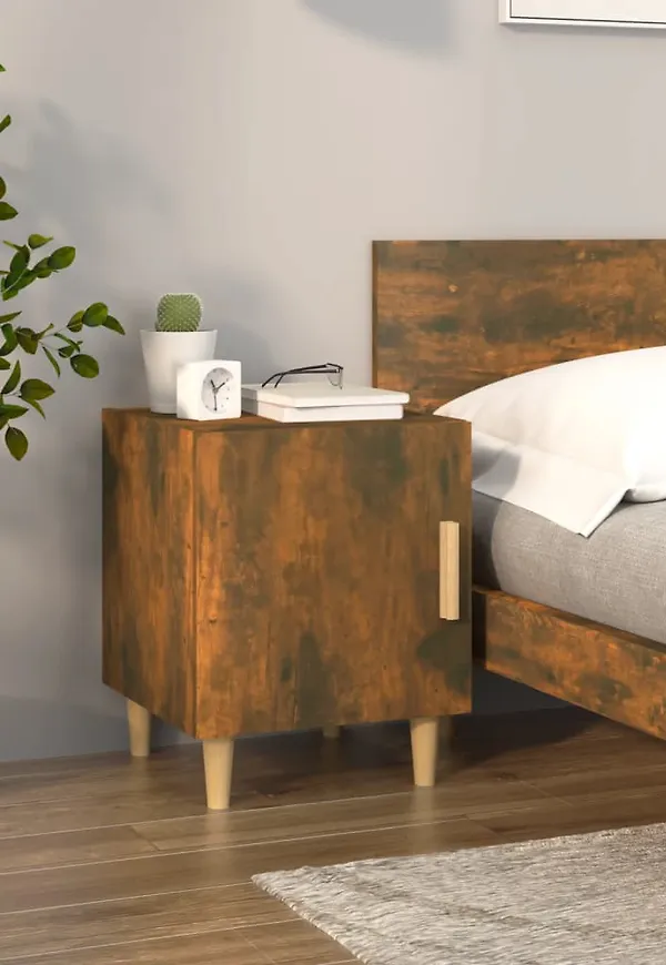 Fin vidaxl nattduksbord i brun färg gjord i ek.