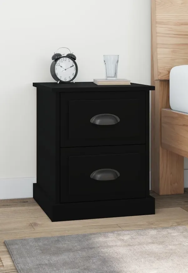 Svart vidaXL-nattduksbord i riktigt trendig modell.