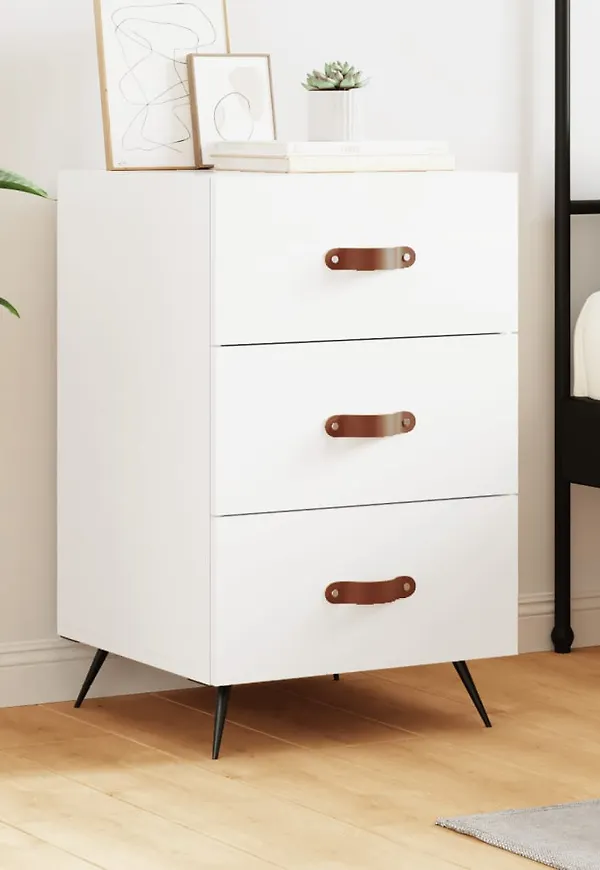 Komfortabel vidaxl nattduksbord i vit färg gjord i järn.