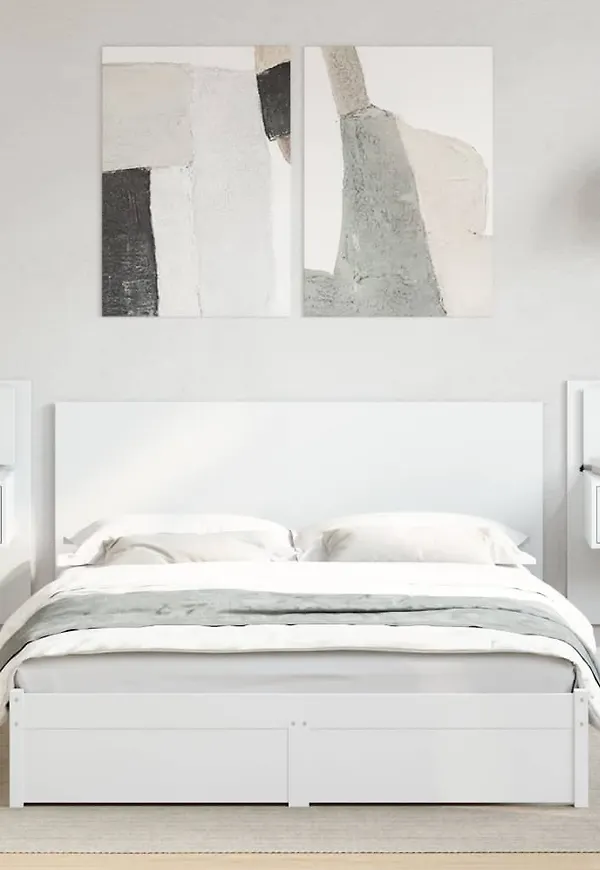 Vit vidaXL-sängbord i snygg modell.