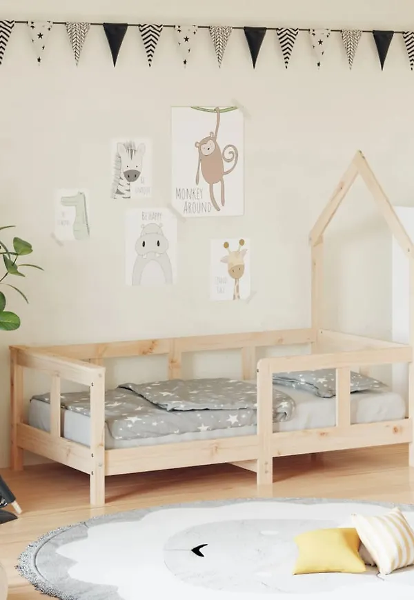 Brun vidaXL-barnsäng i riktigt snygg modell.