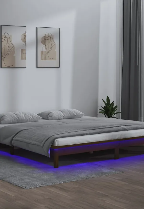 Brun vidaXL-sängram i elegant modell.