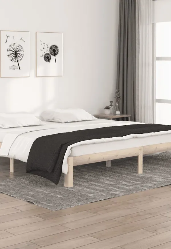 Brun vidaXL-sängram i otroligt snygg modell.