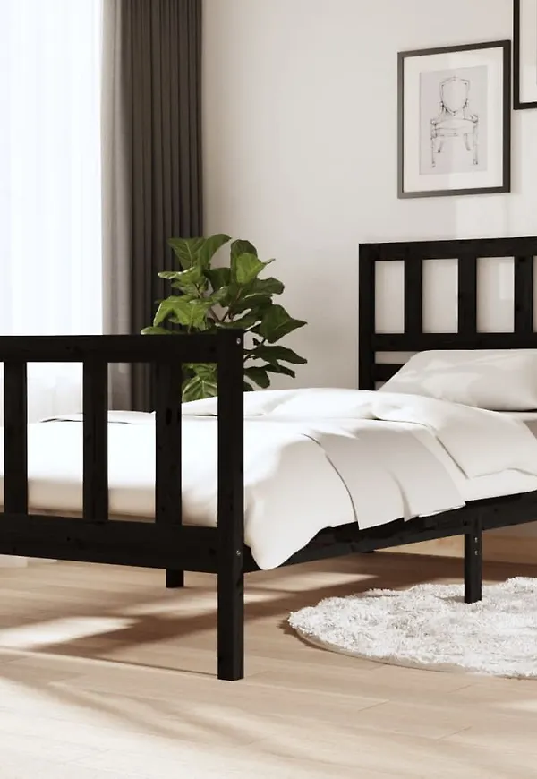 Supersnygg svart sängram 2025 från vidaXL.